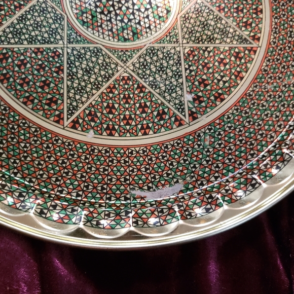 Octogram Fractal Tray / Tin Plate / Metal Dish / 9.5 " - Picture 10 of 11
